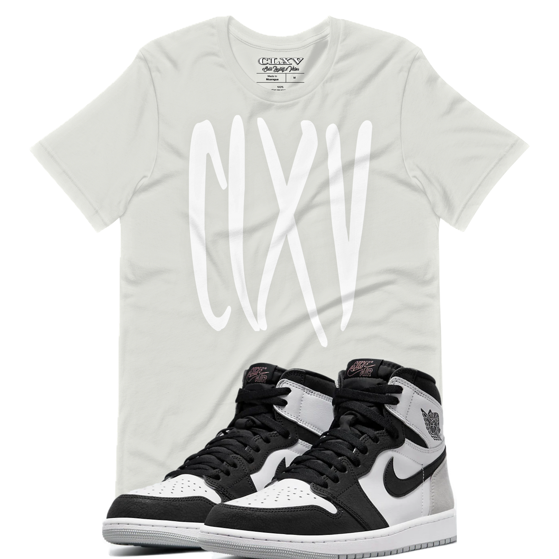 silver dezinah tshirt matching Air Jordan 1 High OG “Stage Haze”